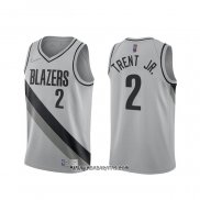 Camiseta Portland Trail Blazers Gary Trent Jr. #2 Earned 2020-21 Gris